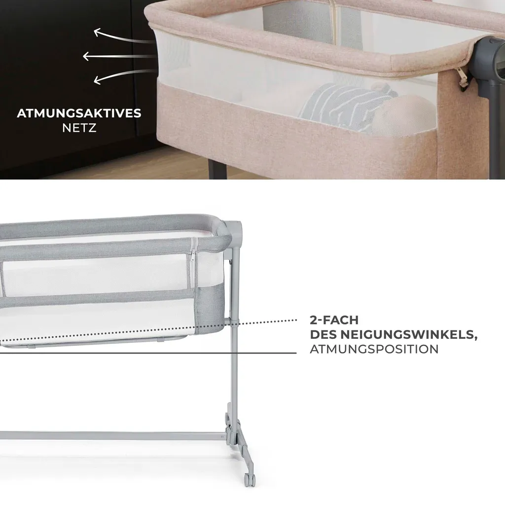 Berceau Cododo Neste Up2 Kinderkraft : Lit d'Appoint Bébé Gris Clair