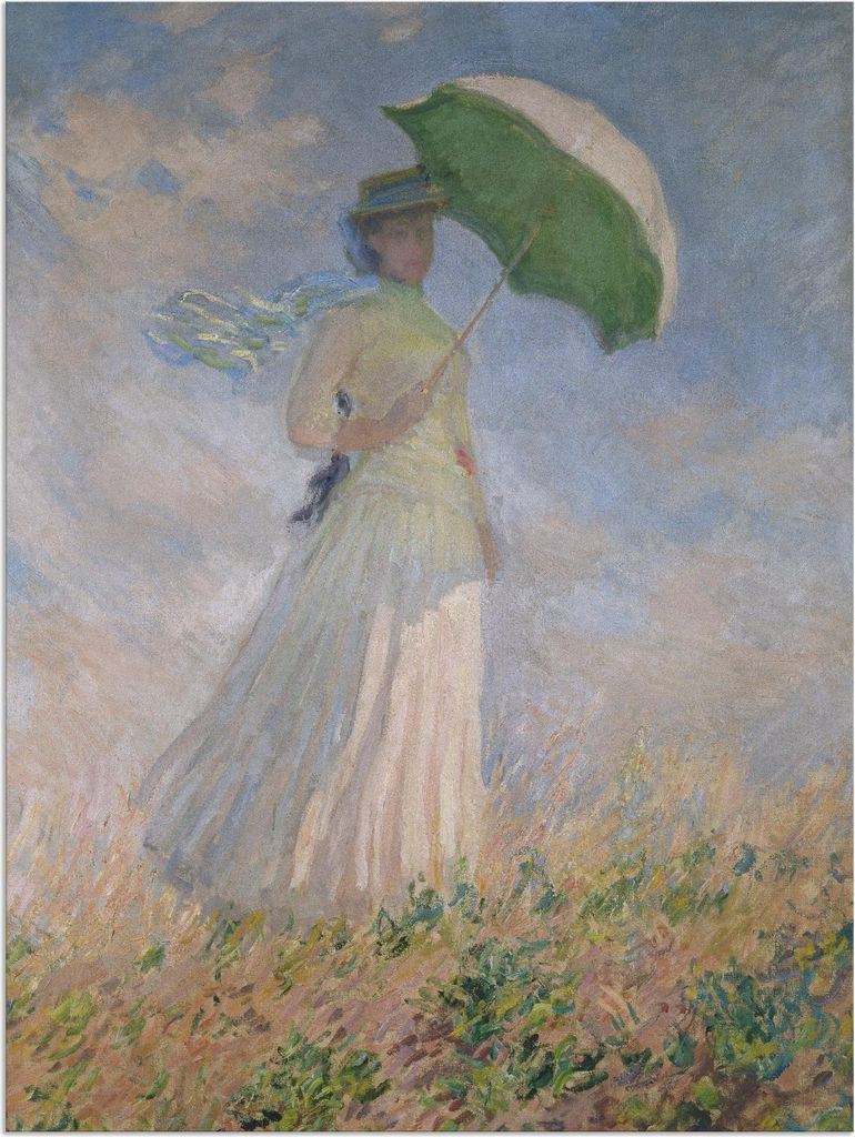 ARTland Wandbild Alu für Innen & Outdoor Frau mit Sonnenschirm, Susanne Hoschedé Größe: 45x60 cm