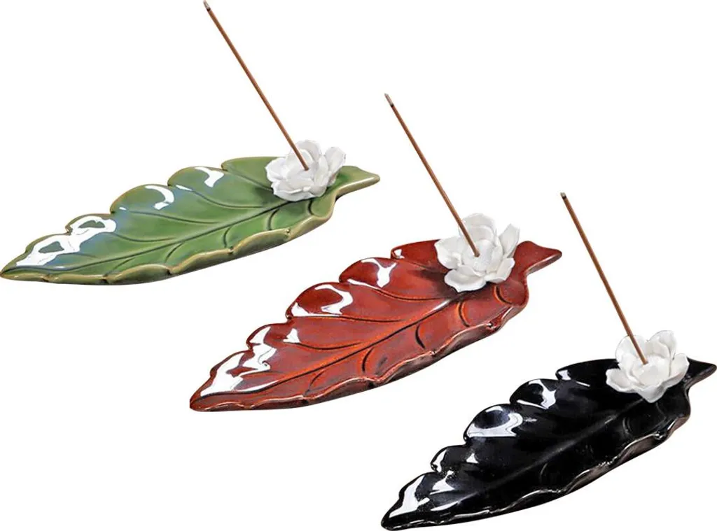 Brucia-incenso Vetroceramica Lotus: Oggetto Deco di Design Zen Moderno