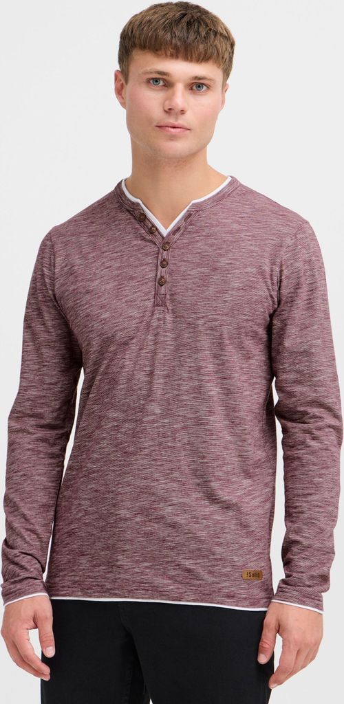 SOLID SDBelagos Herren Longsleeve Langarmshirt Shirt mit Grandad-Ausschnitt 100% Baumwolle Regular fit