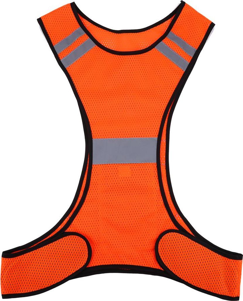 Hohe Sichtbarkeit reflektierende Sicherheitsweste Nacht laufende Sicherheitskleidung Einstellbare Taille (orange)