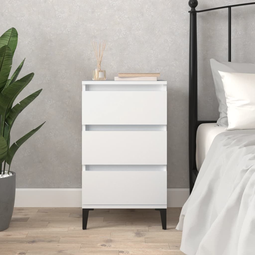 vidaXL Noční stolek bílý 40x35x70 cm Dřevěný materiál Obrázek produktu 