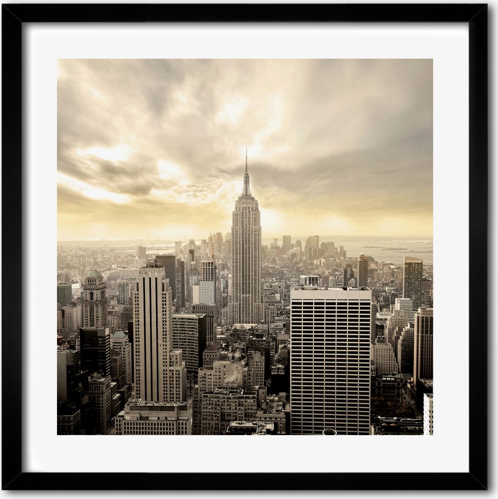 Bild - 50 cm x 50 cm - MDF - Rahmen, Wandkunst - Manhattan New York