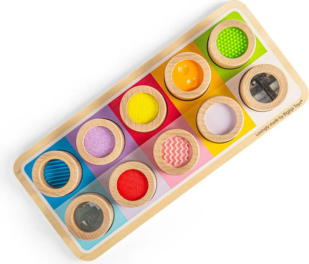 Tableau sensoriel en bois avec activités de manipulation et textures - 2