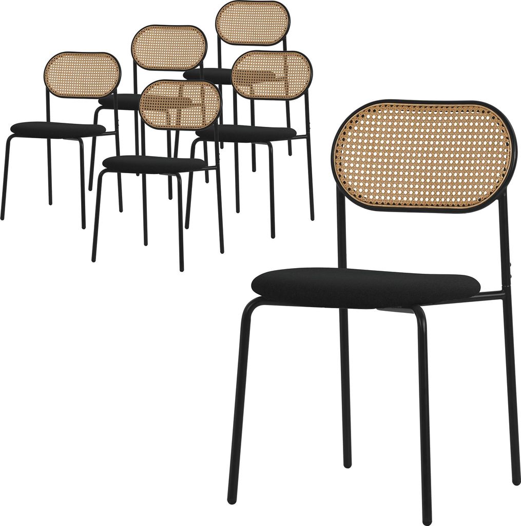 ML-Design Esszimmerstühle 6er Set, Schwarz, Küchenstuhl mit Produktbild 
