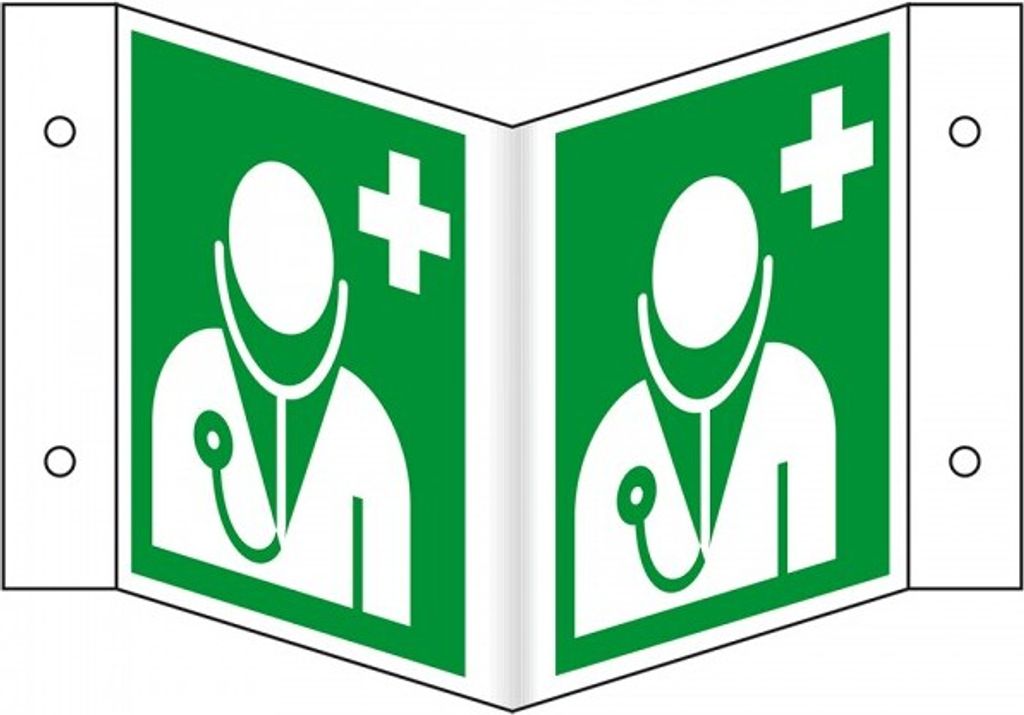 Dreifke Schild I Rettungs-Nasenschild Arzt, Kunststoff, 200x200mm, ASR A1.3,...