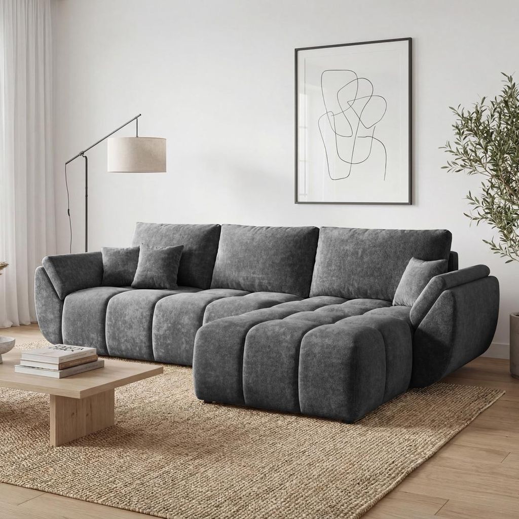 EZIMPAZ Ecksofa CALVANI Gesteppt mit Schlaffunktion und Produktbild 