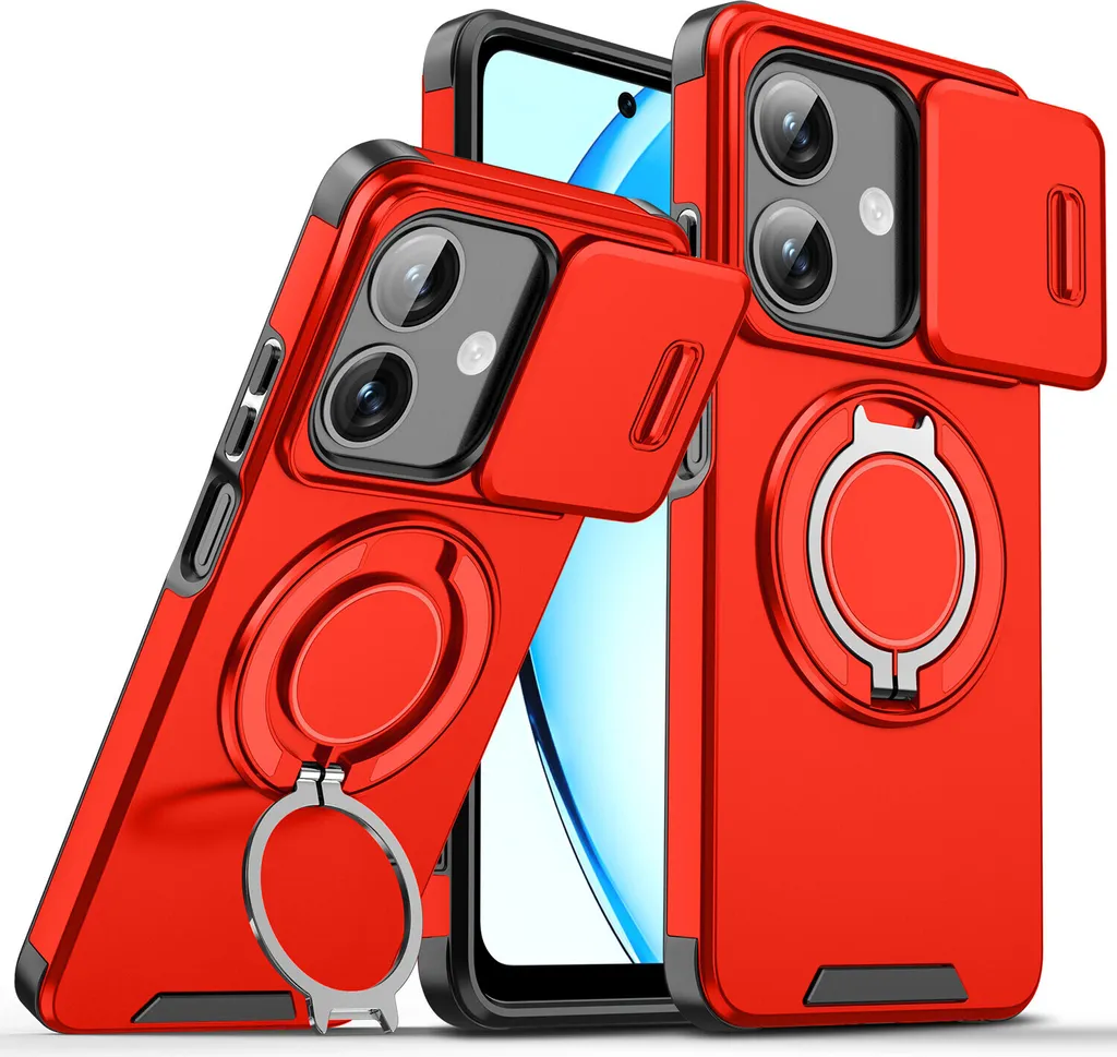 Cover Oppo A40 Rossa Doppio Strato - Protezione Fotocamera e Anello
