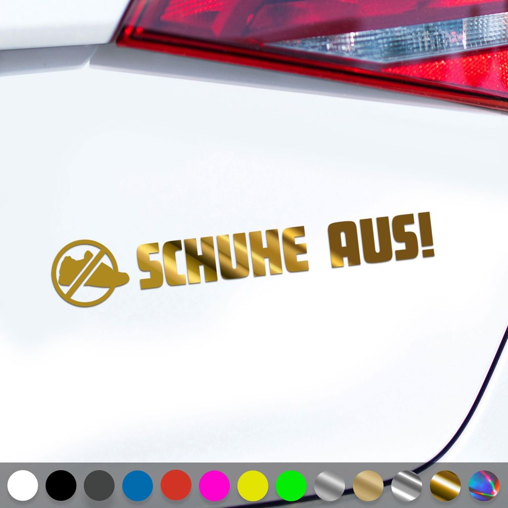 PantherPixel Schuhe Aus Aufkleber Staubsauger LKW Truck Gesaugt Sticker Auto Geschenkidee Farbe Chrom-Gold