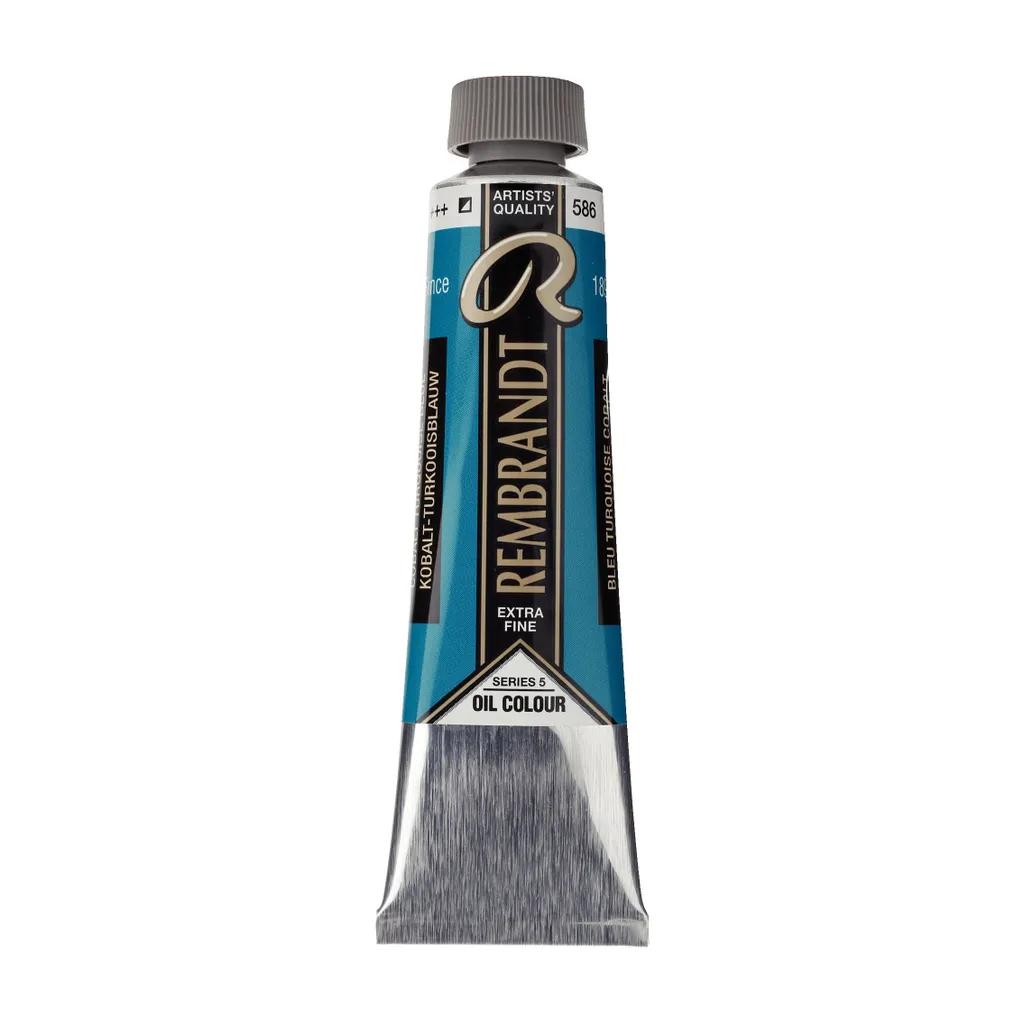 Huile Rembrandt Bleu Turquoise Cobalt 586 : Haute résistance à la lumière