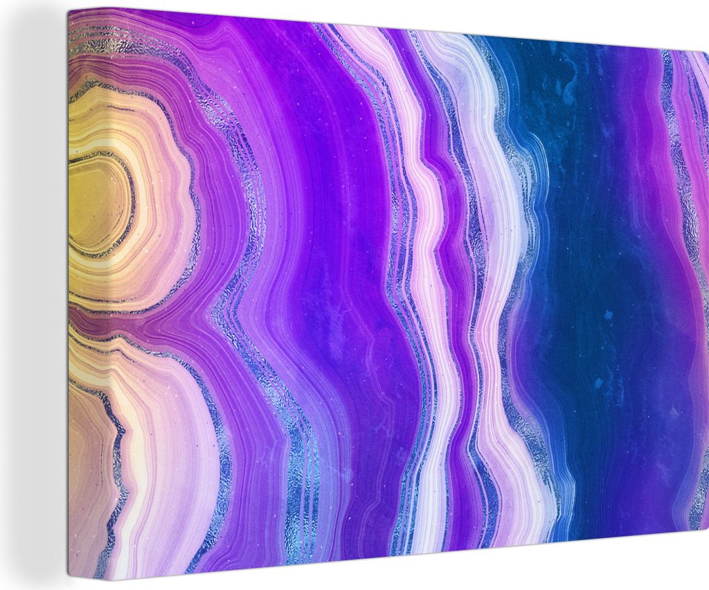 OneMillionCanvasses - Leinwandbilder - 140x90 cm, Neon - Achat - Edelstein-Mix, Wandbilder Kunstdruck Wanddekoration - Foto auf Leinwand - Gemäl...