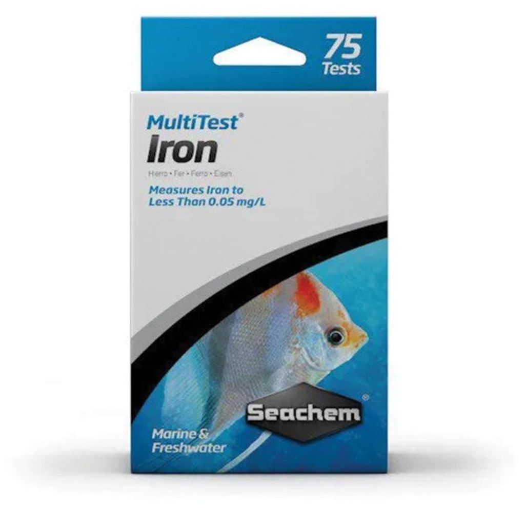 Seachem MultiTest Fe Eisen-Test für Süßwasser- und Meerwasseraquarien, misst Chelateisen, 0-2,0 mg/l, ca. 75 Tests