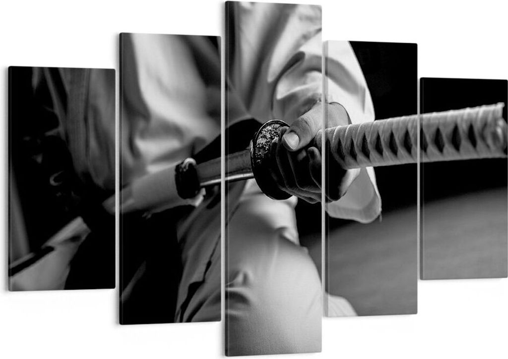 Bild auf Leinwand - Leinwandbild - Samurai-Schwert - 150x100cm - Wand Bild - Wanddeko - Wandbilder - Leinwanddruck - Bilder - Kunstdruck - Wanddeko...