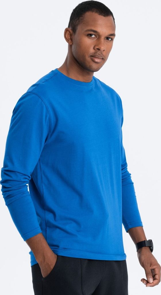Ombre Clothing Langarm-T-Shirt für Männer Eliwn Blau S