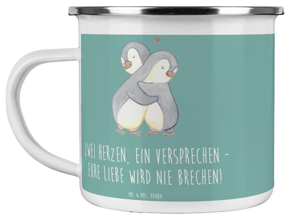 Mr. & Mrs. Panda becher emaille Standesamtliche Trauung Versprechen - Meeresbrise - Geschenk, Heiraten, Bräutigam, Tasse, Geschenke, Teetasse, Ehe...