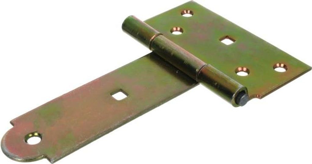 NAJDER T-Scharnier 100 mm Kreuzgehänge 2 Stück Torscharnier Gartentor Gartentorfalle Schwenkscharnier verzinkte gelb (100 mm)