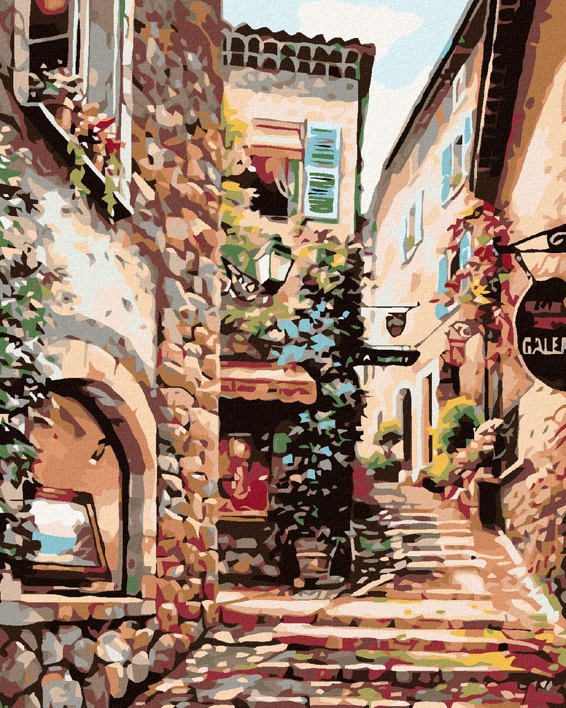 Diamondi - Diamond painting - URALTES STÄDTCHEN, 40X50 cm, ohne Keilrahmen
