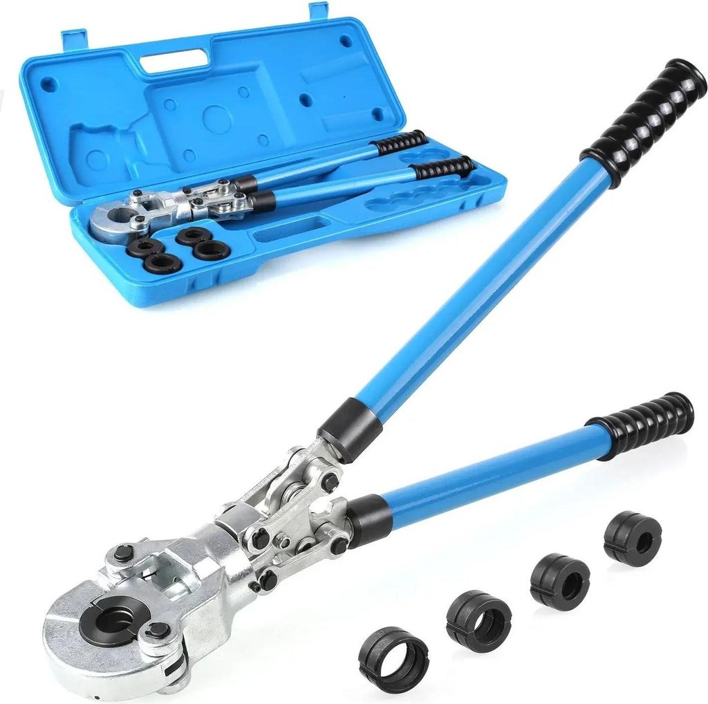 Rohrpresszange U-Kontur - Presszange - 16/20/26/32 mm Pressbacken - Für PEX-Verbundrohre - 360° drehbarer Kopf - Nickel-Chrom legierter Stahl