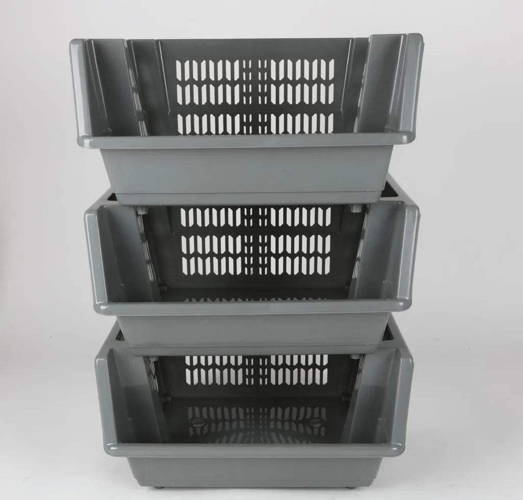 Rangement de Placard Gain de Place avec Paniers Empilables 3 Niveaux
