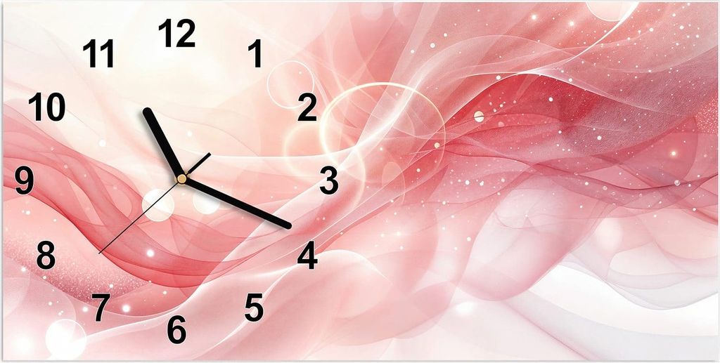 Wanduhr aus Glas mit Motiv Abstrakte Wellen- 60 x 30 cm - inkl. Aufhängesystem
