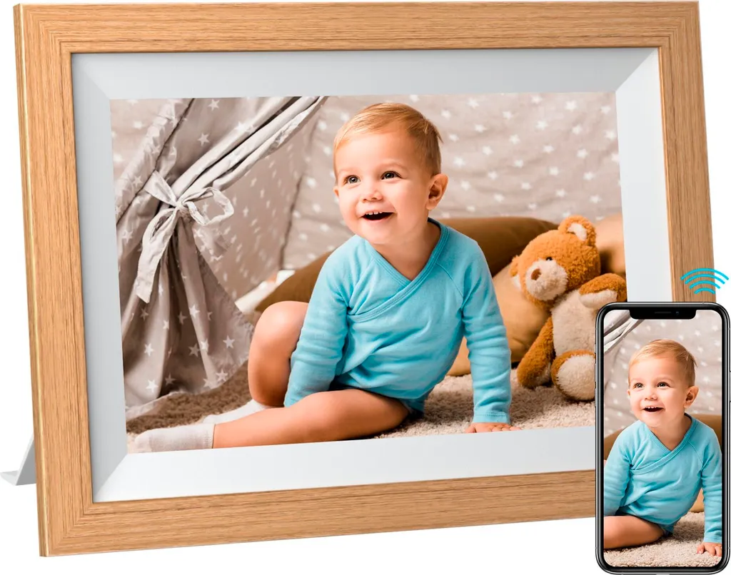 Kodak RCF-1012W Cornice Foto WiFi Facile - 10.1" Legno per Famiglia