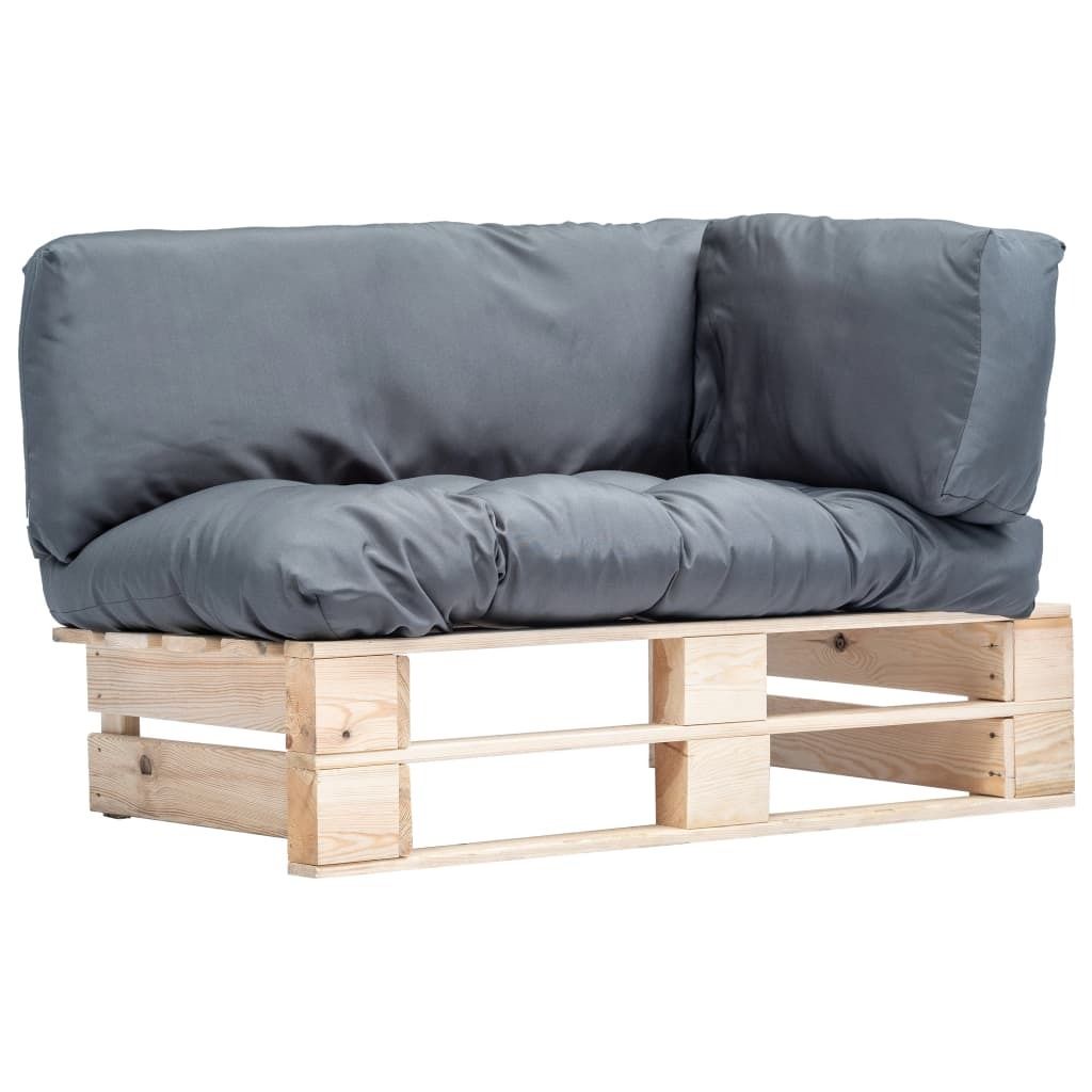 Maison Exclusive - Outdoor-Sofa Paletten mit Kissen in Grau Kiefernholz