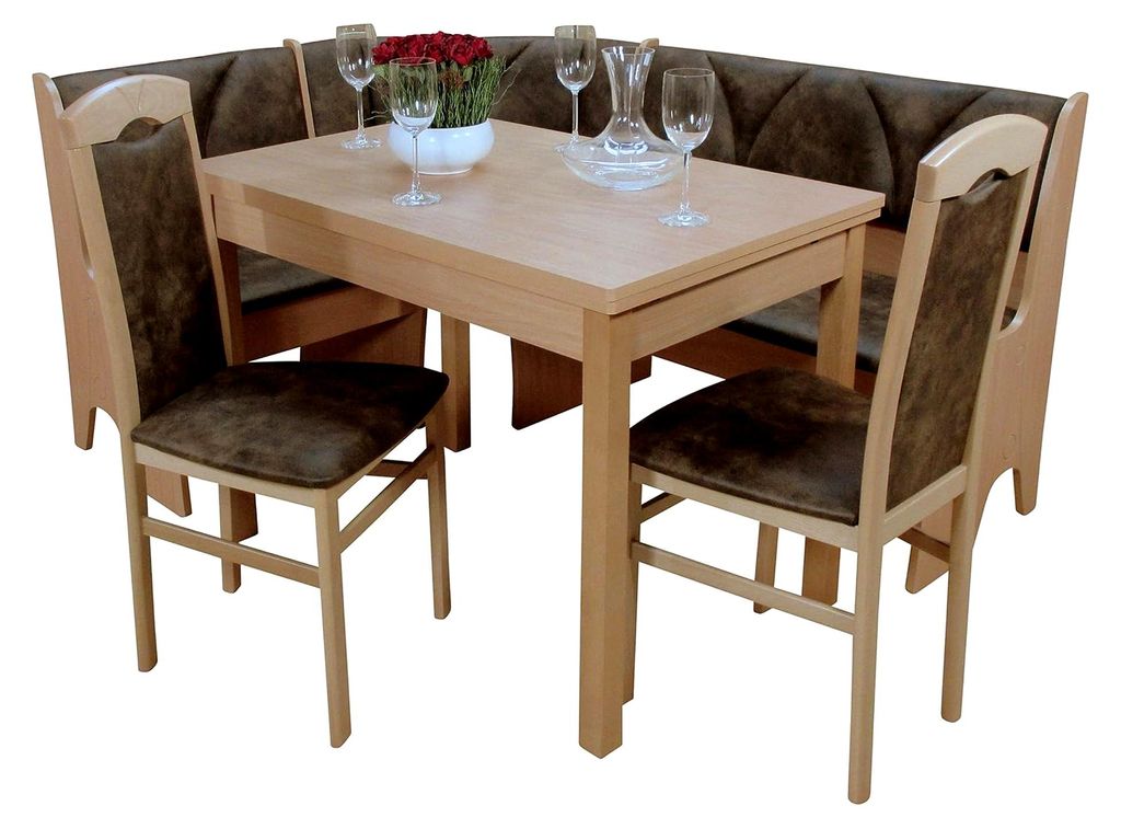 Eckbankgruppe "Halle II" - Angebot! Buche natur/schoko vintage