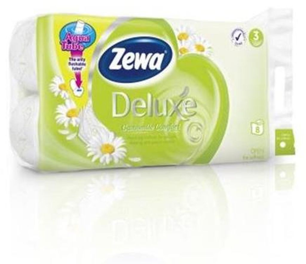Toiletpapier "Deluxe", Kamille, 3-laags, 8 rollen, ZEWA Productafbeelding 