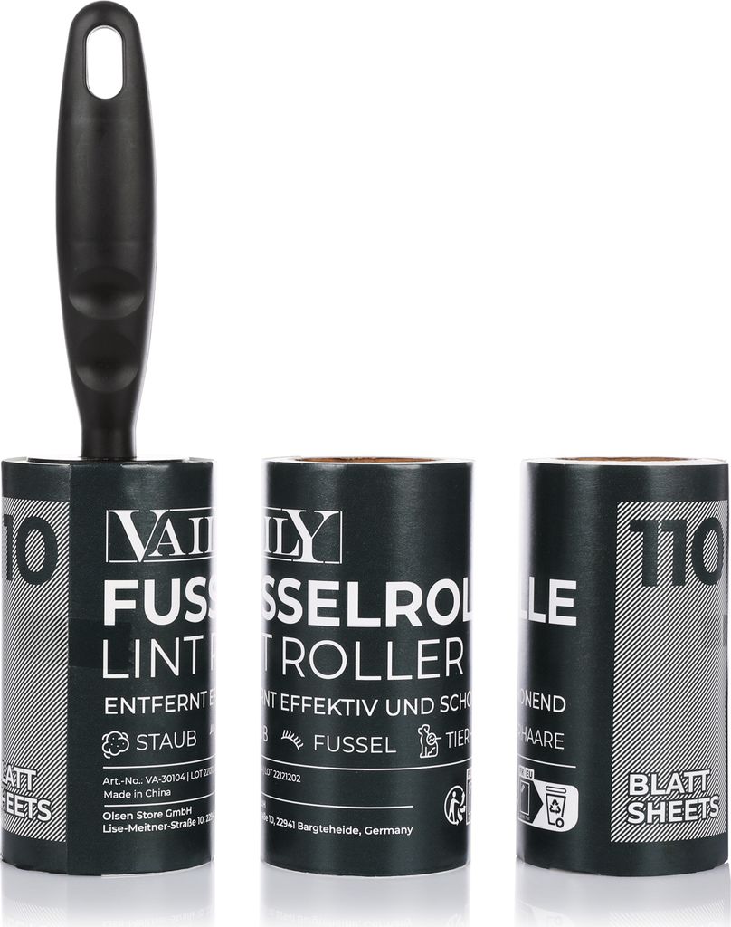 Vaily Fusselrolle Fusselentferner mit 2 Ersatzrollen für Produktbild 