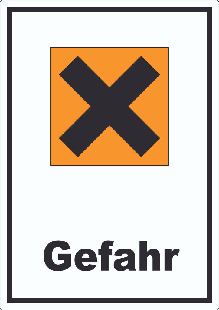 Aufkleber Gefahrensymbol Gesundheitsschädlich Gefahr Kreuz A7 (74x105mm)
