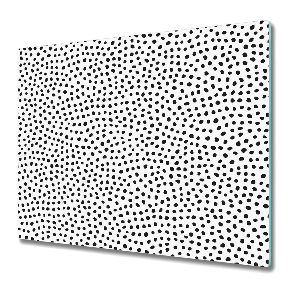 Küchenschneidebrett - Glasschneidebrett - Herdabdeckung - 60x52 - Dalmatiner Punkte