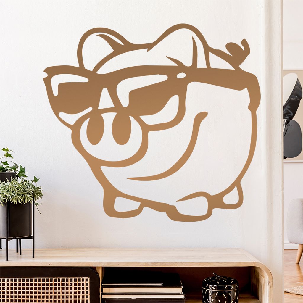 Sparschwein Spardose Wandtattoo Wandaufkleber Wall Sticker - Dekoration, Küche, Wohnzimmer, Schlafzimmer, Badezimmer