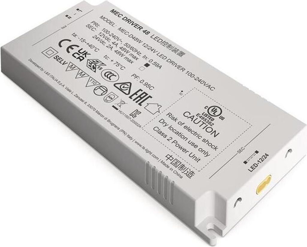 Convertisseur LED 100-240 V CA / 12 + 24 V CC, longueur 160 Image du produit 