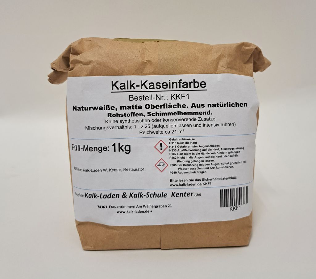 Kalk-Kasein-Farbpulver im 1kg Papierbeutel, Für bis zu 21 Produktbild 