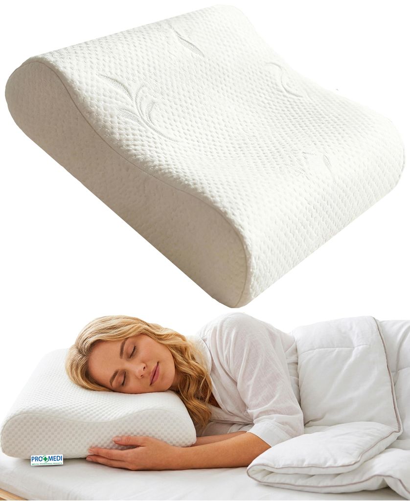 Orthopädisches Nackenkissen aus Memory Foam 50x30cm Profiliertes Kopfkissen - Ergonomisches Kissen für angenehmen Schlaf