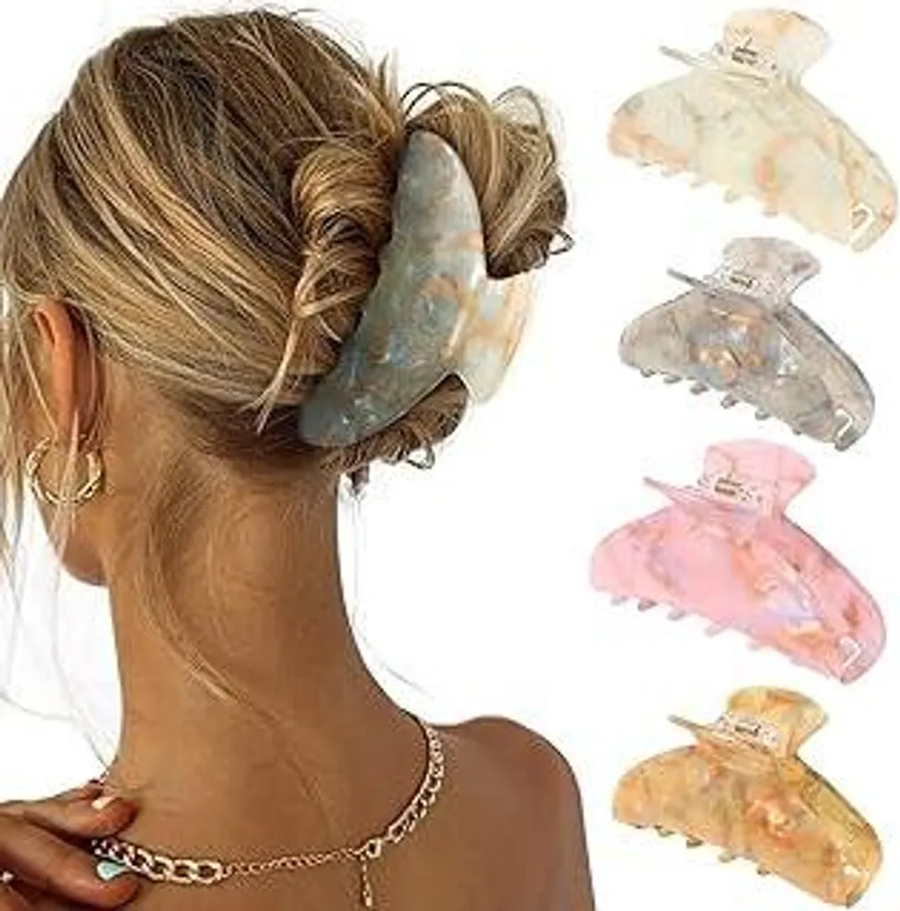 Coubeau 4 Fermagli Capelli Grandi Acrilico: Accessorio Elegante e Forte
