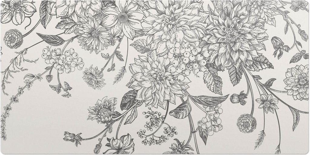 Florales Vintage-Muster– Schreibtischunterlage – Schreibtisch Tischunterlage – 100x50 cm – Unterlage Groß Schreibtischmatte