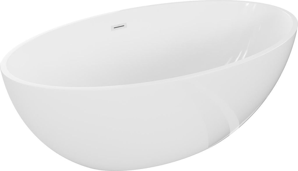 Mexen Nike freistehende Badewanne 175 x 100 cm, weiß, Überlauf weiß - 54071751000-20