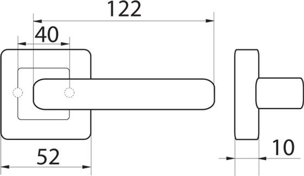 Türgriff mit quadratischem Schild HALESIA Nickel matt/Chrom (Garnitur)