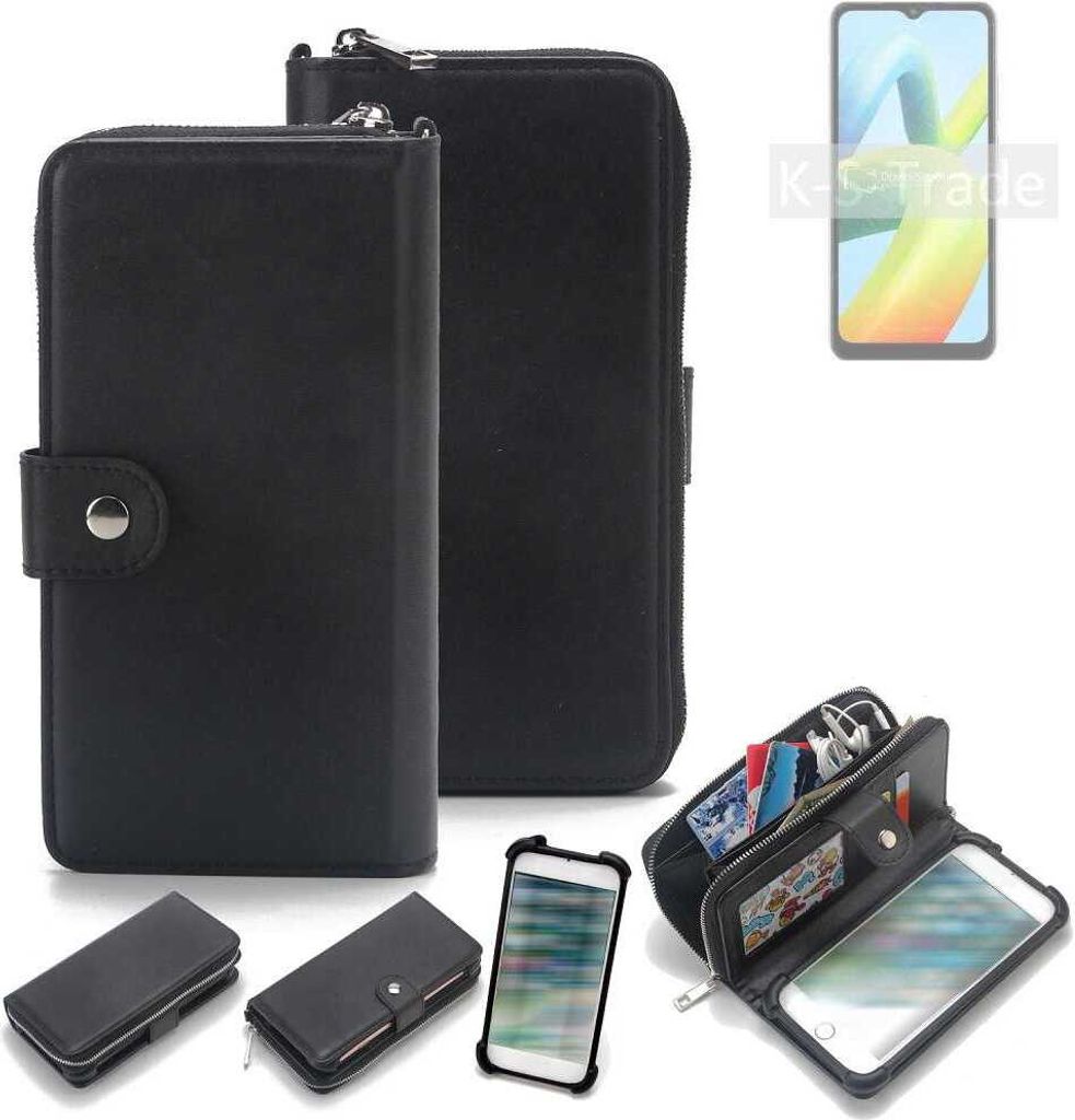 K-S-Trade 2in1 Handyhülle Schutzhülle kompatibel mit Xiaomi Redmi A1+ & Portemonnee Cover Handy Hülle Case Etui Geldbörse Wallet Bookstyle Hülle