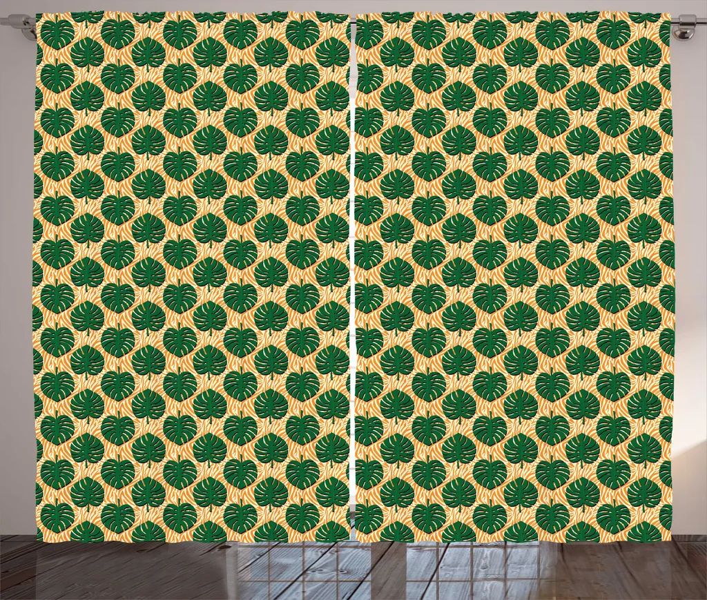 ABAKUHAUS Océan Rideaux, Sea Beach Palms Exotiques, Décoration Intérieure Accent Ensemble de 2 Panneaux, 280 cm x 260 cm, Crème Bleu Vert ABAKUHAUS Océan Rideaux, Sea Beach Palms Exotiques, Décoration Intérieure Accent Ensemble de 2 Panneaux, 280 cm x 260 cm, Crème Bleu Vert