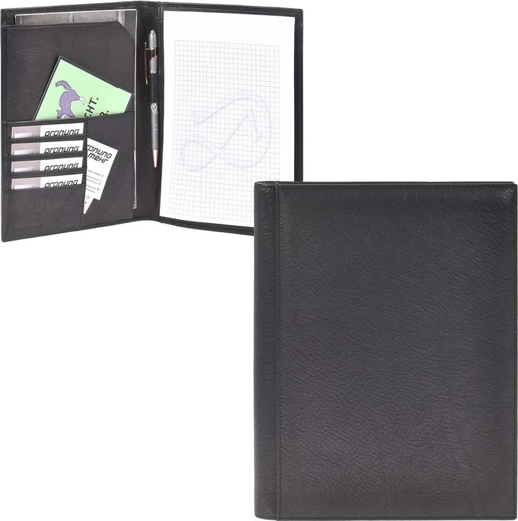 Sonnenleder Schreibmappe A5 Leder schwarz 801-240-02