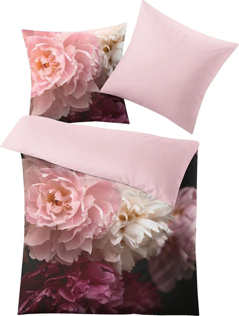Kleine Wolke Bettwäsche Satin Rosemarie Bordeaux 155 x 220 cm und 80 x 80 cm