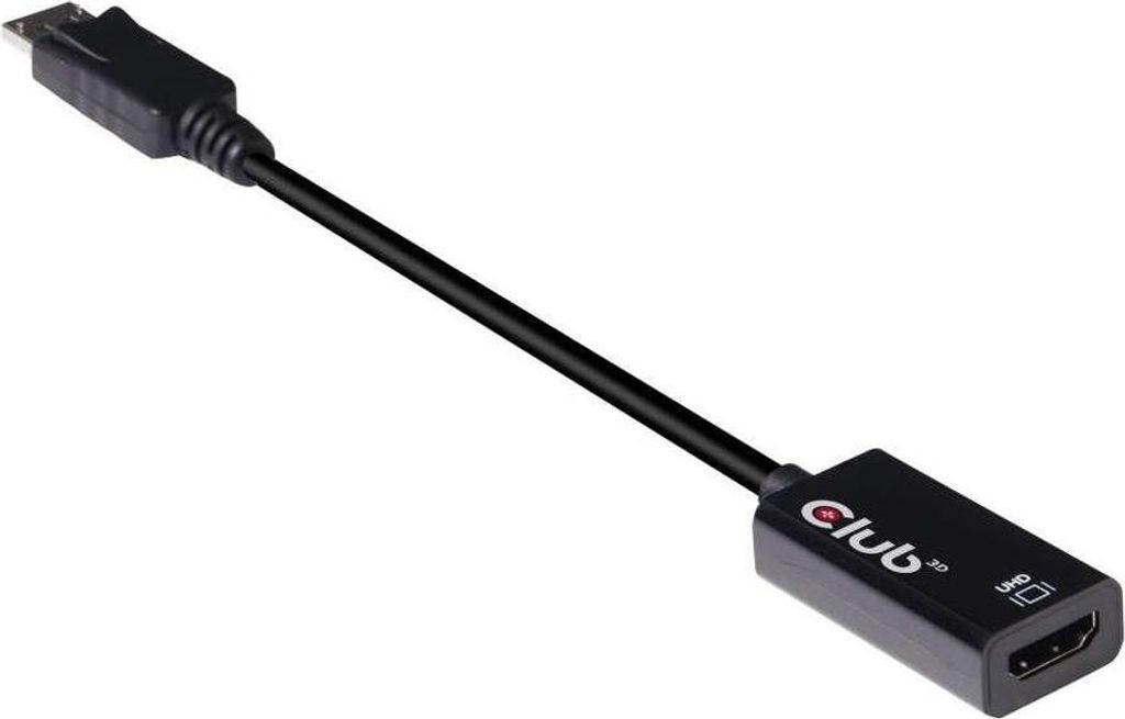 CLUB3D DisplayPort 1.4 auf HDMI 2.0b HDR Aktiver Adapter, DisplayPort 1.4, HDMI 2.0b, Schwarz
