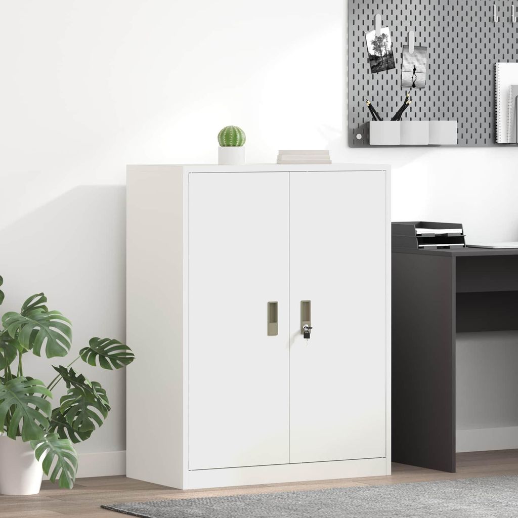 "Schlussverkauf" Aufbewahrungsschrank für Büro - 1 pc Büroschrank - Weiß 80x40x105 cm Stahl C15064