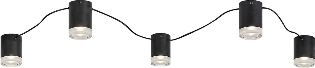 Éclairage de salon moderne plafonnier noir 5 ampoules G9 LOOPLAB