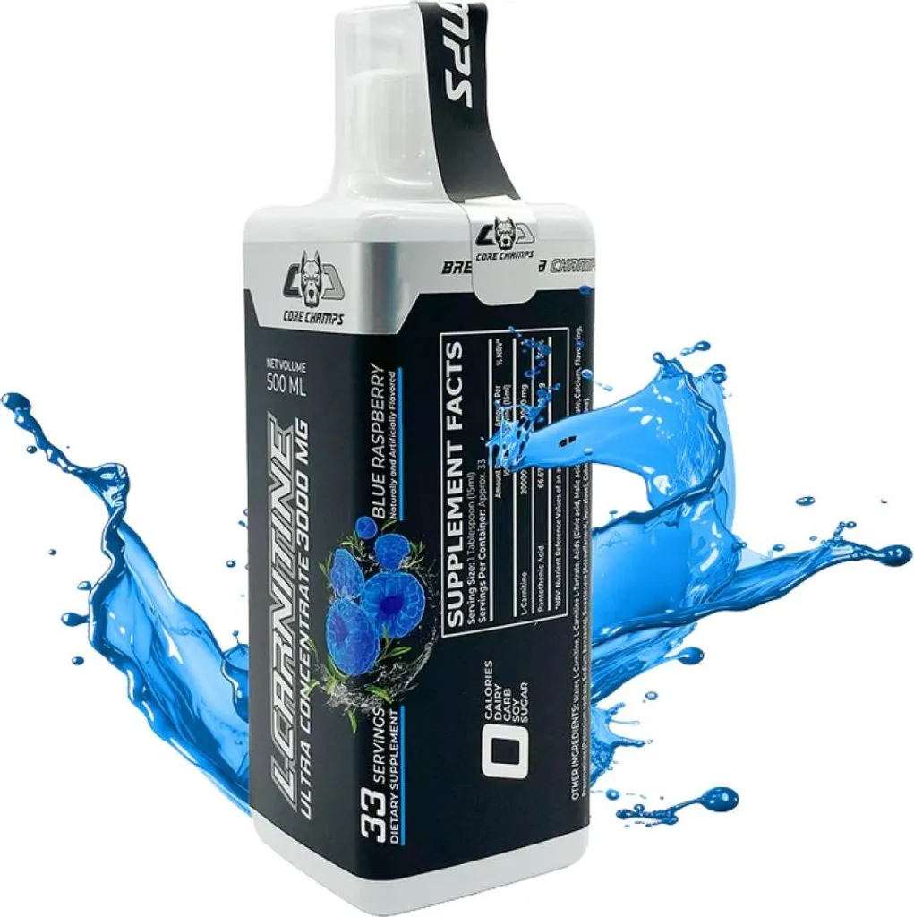 L-Carnitine 3000 mg Liquide Framboise Bleue Core Champs Haute Absorption