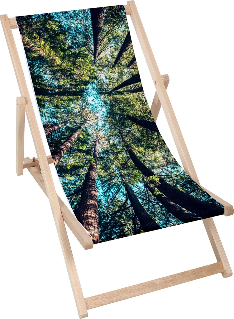 Lettino Dreamroots pieghevole in legno, legno di faggio fino a 130 kg, lettino pieghevole con regolazione dell'inclinazione dello schienale a 3 livelli, Foresta Tropicale