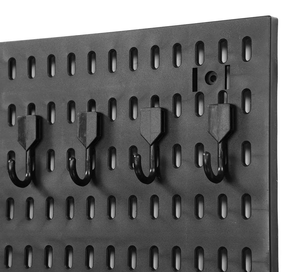 Rangement mural noir pour atelier et bureau, système modulable adaptable - 5