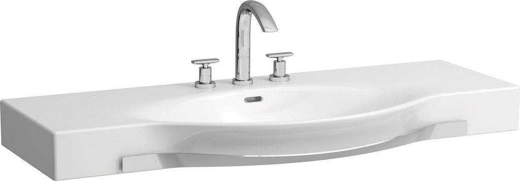 LAUFEN PALACE Waschtisch, 1 Hahnloch, mit Überlauf, mit Handtuchhalter, 1200x510mm, weiß, H8127040001041